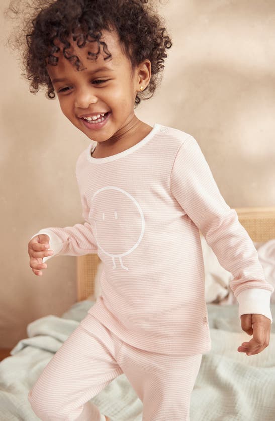 Mori Snoozy Fitted Two-piece Graphic Pajamas In Blush Stripe