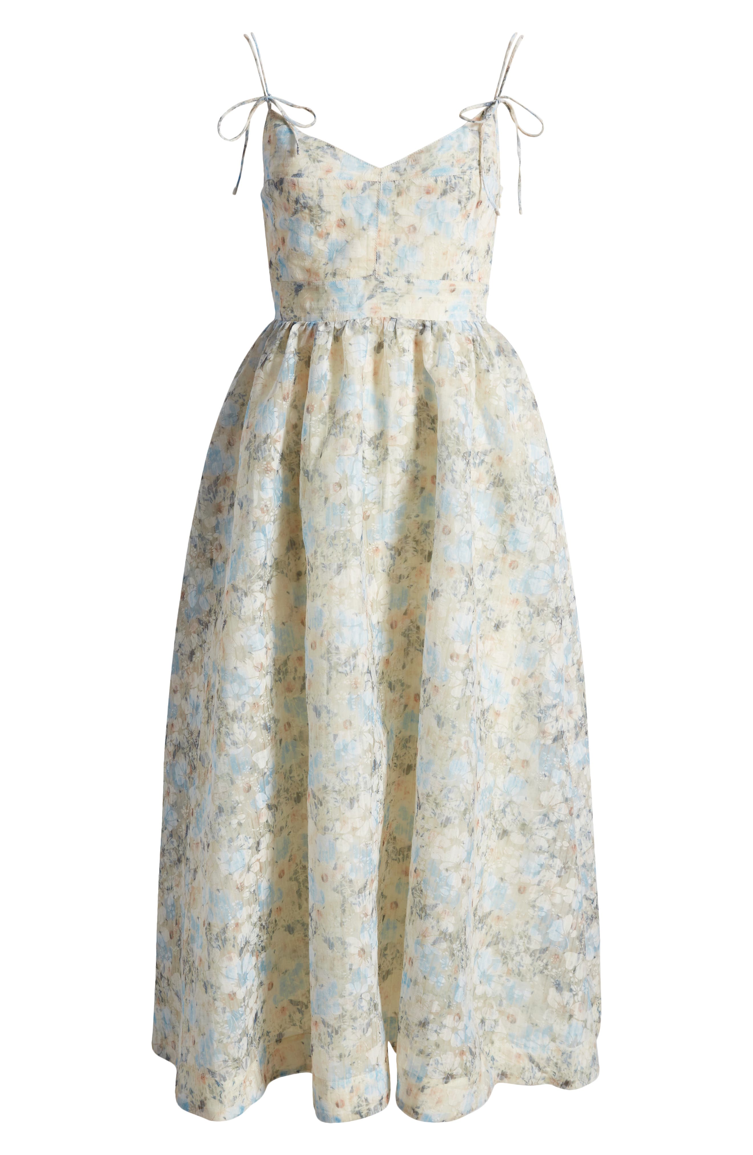 En Saison Tosca Floral Midi Dress in Peach Blue | Smart Closet En Saison Tosca Floral Midi Dress in Peach Blue | Smart Closet