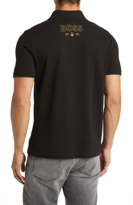 Hugo Boss X Nfl Cotton Polo In Los Angeles Rams Black