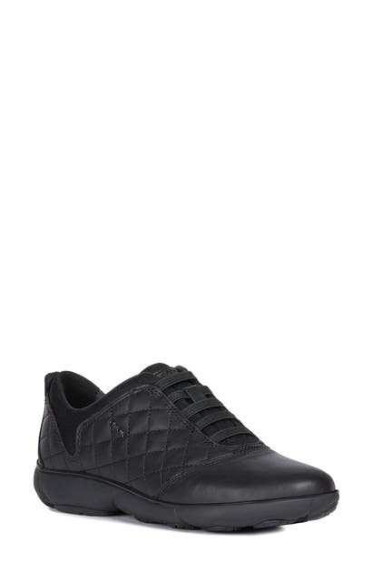 Geox Nebula Slip-on Sneaker In Black Nappa Leather