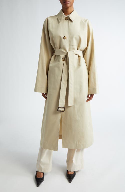 Totême Toteme Tumbled Cotton & Silk Twill Trench Coat In Sand