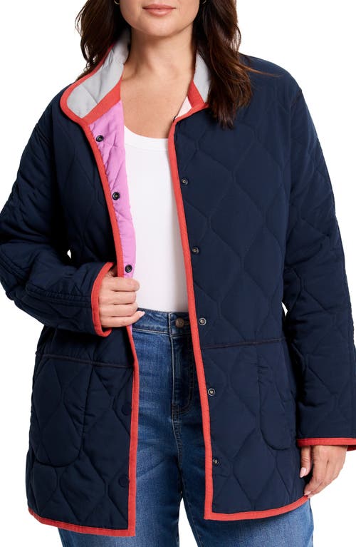 Shop Nz Active By Nic+zoe Colorblock Reversible Quilted Jacket In Pink Multi