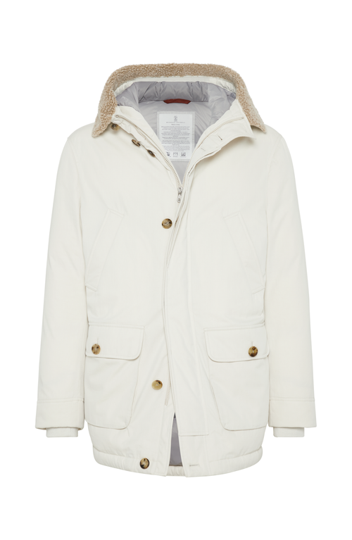 Shop Brunello Cucinelli Gabardine Down Parka In Chalk