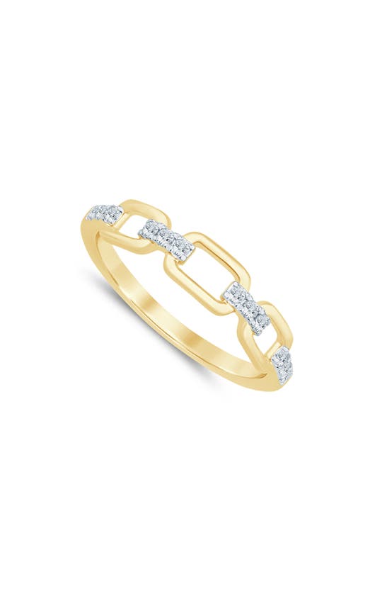 Shop Zac Posen Truly  Diamond Link Ring In Yellow