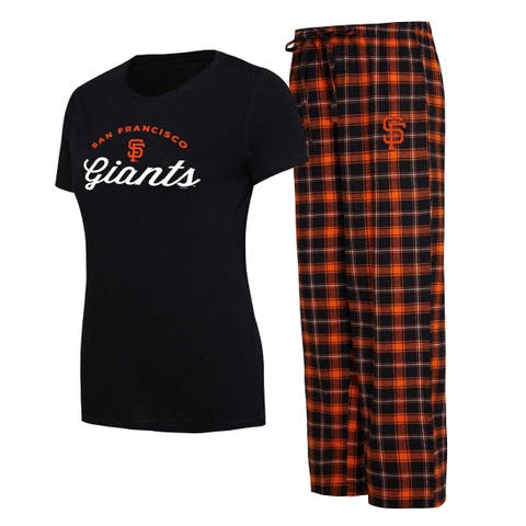 Women's Concepts Sport Black/Orange San Francisco Giants Arctic T-Shirt & Flannel Pants Sleep Set