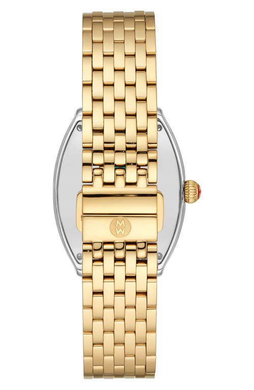 Shop Michele Relevé Two-tone Diamond Dial Watch Head & Interchangeable Bracelet, 31mm X 32mm In Gold/silver/gold