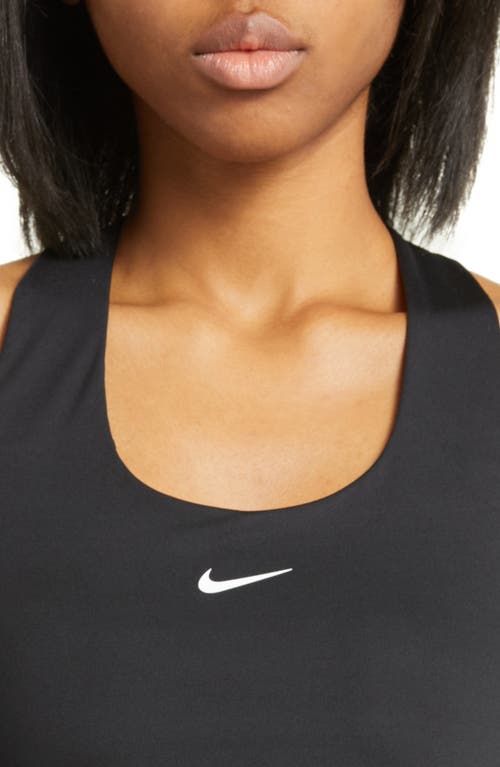 Shop Nike Dri-fit Swoosh Bra Racerback Tank In Black/black/white