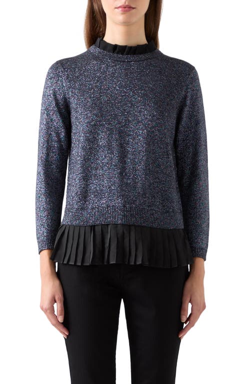 Shop Lk Bennett Mary Pleat Detail Metallic Sweater In Black