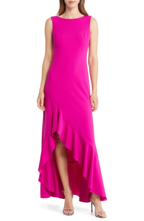 Ruffe Front Sleeveless Gown