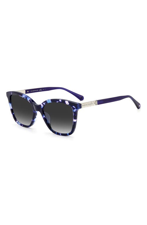 Shop Kate Spade New York Reenas 53mm Gradient Polarized Cat Eye Sunglasses In Blue Havana/grey Shaded