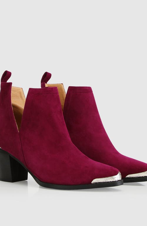 Belle & Bloom Austin Suede Ankle Boot In Merlot