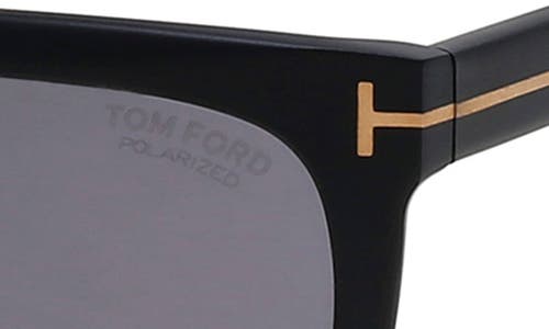 Shop Tom Ford Morgan 57mm Polarized Square Sunglasses In Shiny Black/smoke Polarized