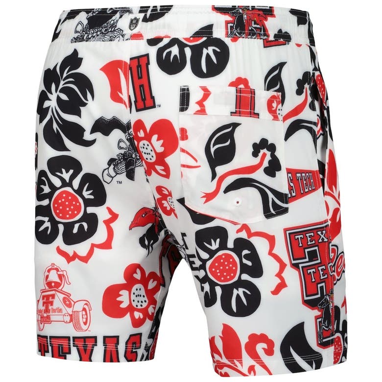 WES & WILLY WES & WILLY WHITE TEXAS TECH RED RAIDERS VAULT TECH SWIMMING TRUNKS