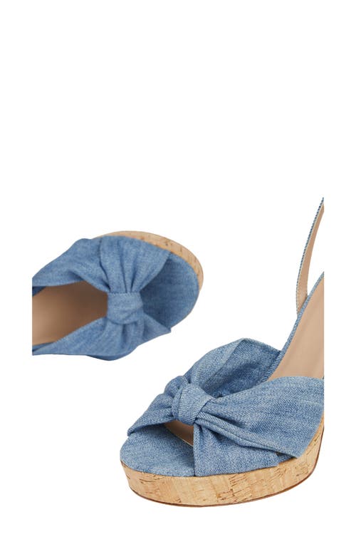 Lk Bennett Womens Blu-blue Denim Amanda Denim Cork Platform Sandals In Blue-blue Denim