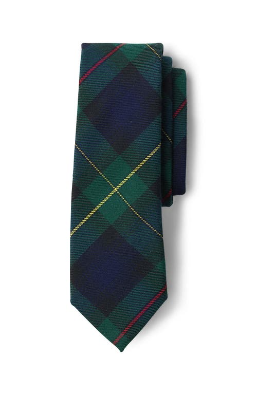 Lands' End School Uniform Adult Plaid To Be Tied Tie In Hunter/classic Navy Plaid