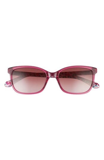 Kate Spade New York Tabitha 53mm Gradient Polarized Rectangular Sunglasses In Pink