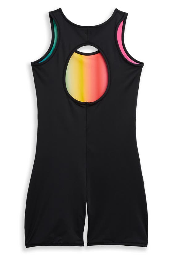 Shop Tomboyx 6-inch Reversible One-piece Rashguard Swimsuit In Melting Rainbow