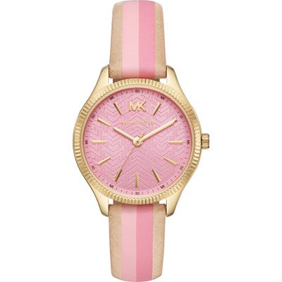 Michael Kors Lexington Leather Strap Watch,