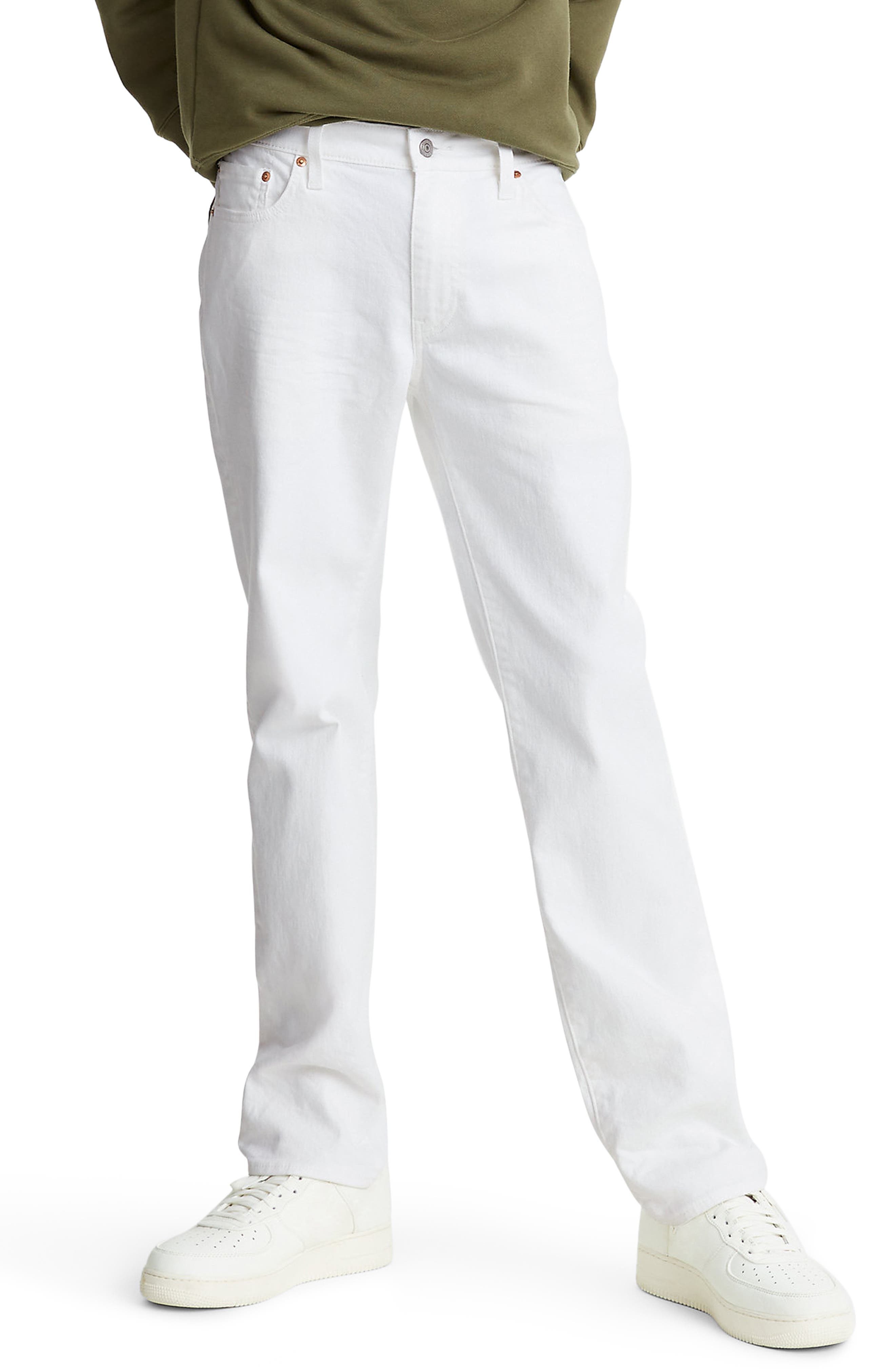 white cut jeans for men