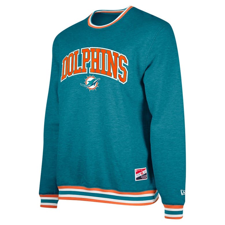 Shop New Era Aqua Miami Dolphins Pullover Sweatshirt