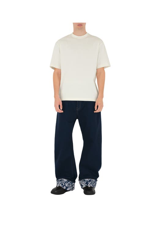 Shop Burberry Ekd Cotton T-shirt In Salt