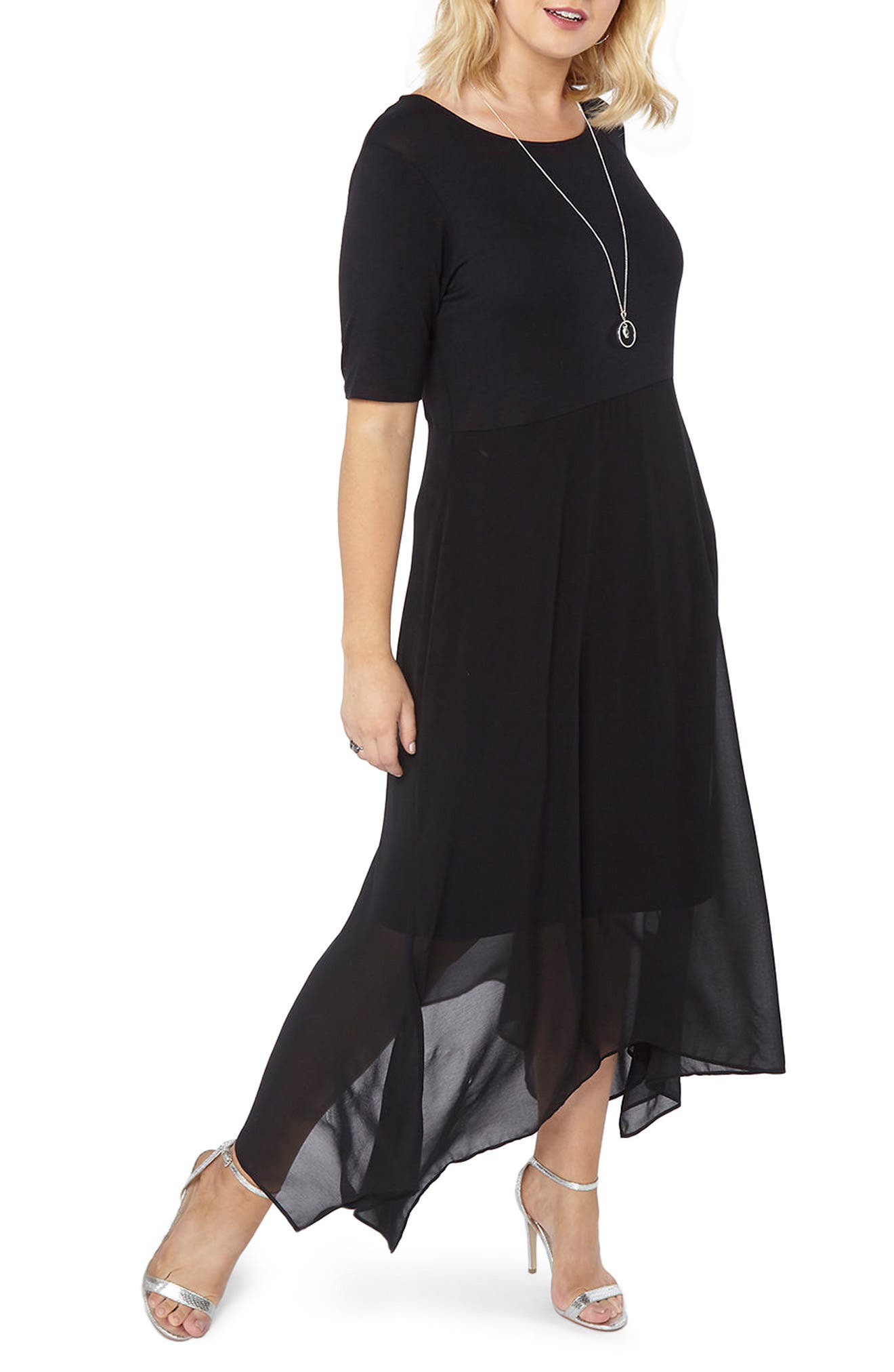 Evans Handkerchief Hem Maxi Dress (Plus Size) Nordstrom