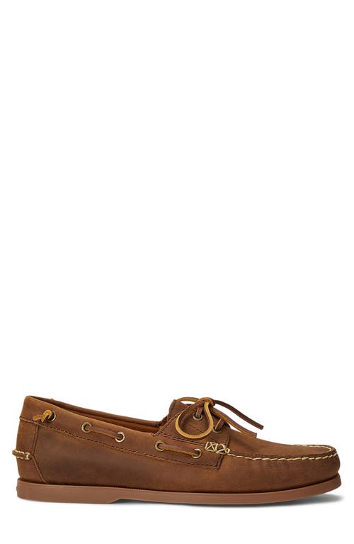 Shop Polo Ralph Lauren Merton Boat Shoe In Deep Saddle