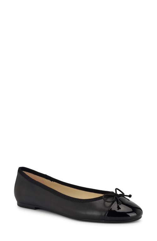 Shop Nine West Prosep Cap Toe Flat In Black