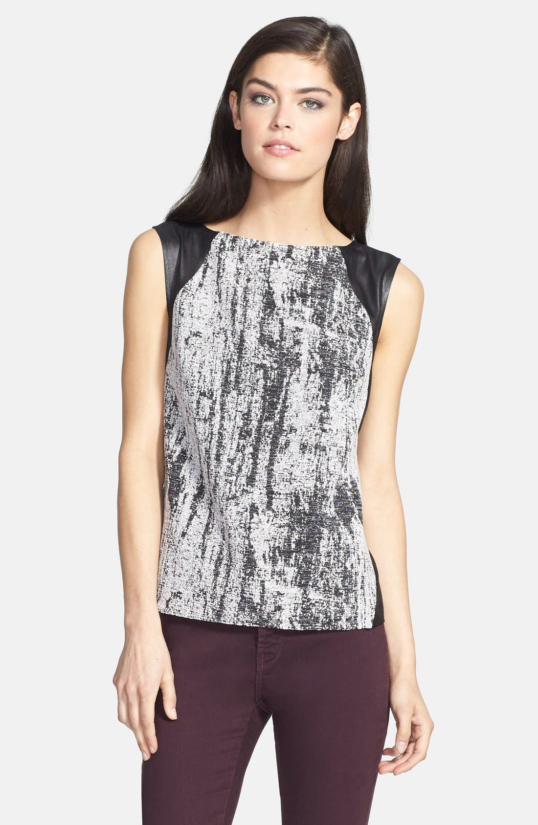Trouvé Textured Mixed Media Top Nordstrom