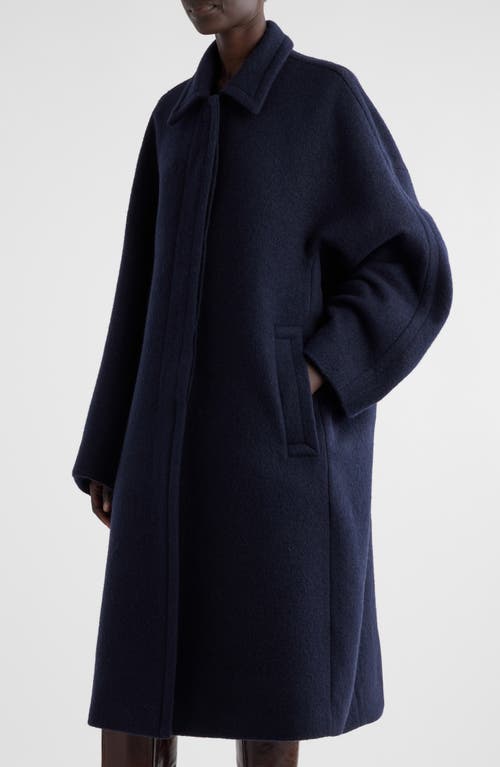 Shop Dries Van Noten Roolsy Longline Down Wool Coat In Navy