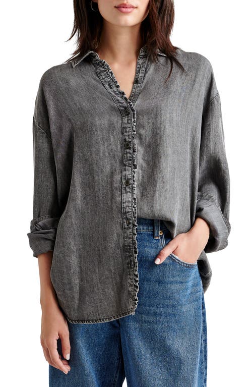 Splendid Macie Denim Button-up Shirt In Washed Black