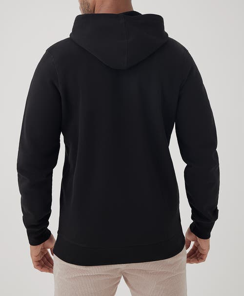 Shop Pact Organic Brushed Fleece Zip Hoodie In Black