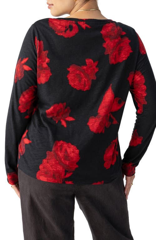 Shop Sanctuary Perfect Notch Print Long Sleeve T-shirt In Moody Rose