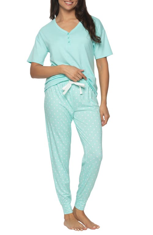 Felina Jessie Henley Pajamas In Island Paradise/white Dots