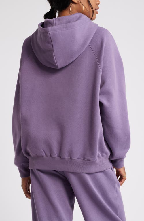 Shop Bp. Fleece Detail Oversize Raglan Hoodie In Purple Montana