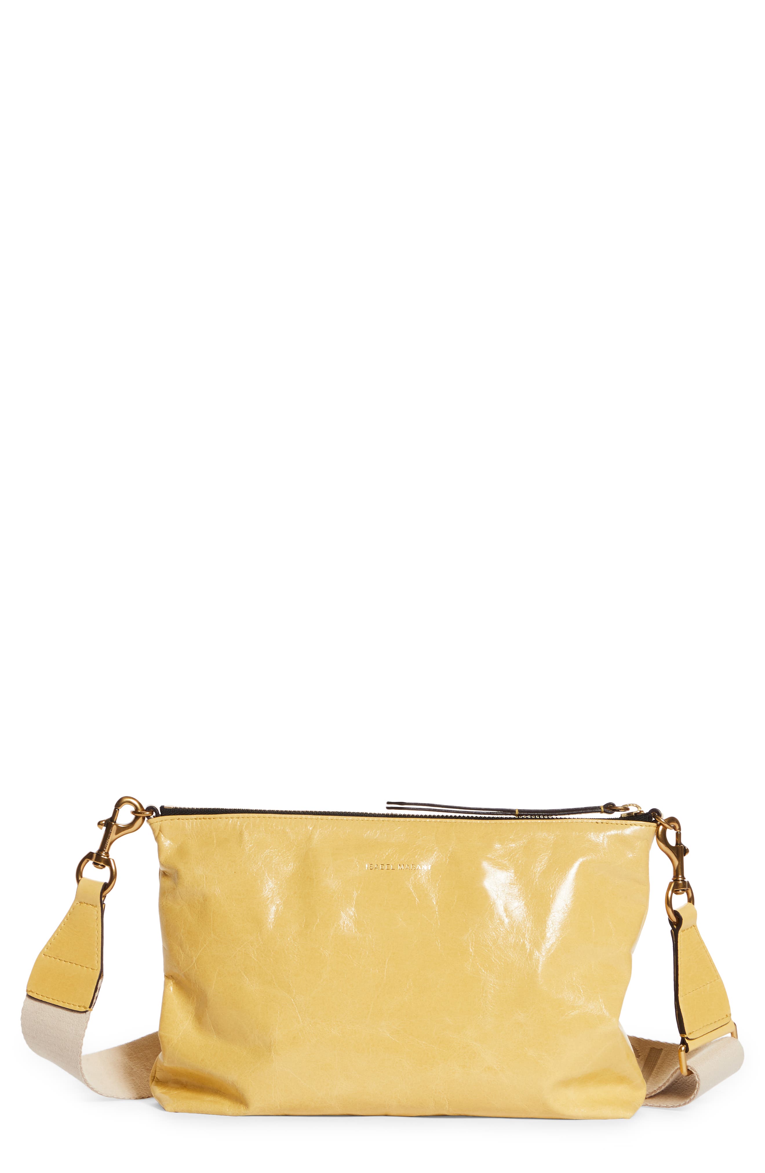 Isabel Marant Samara Logo Embroidered Small Shoulder Bag in White