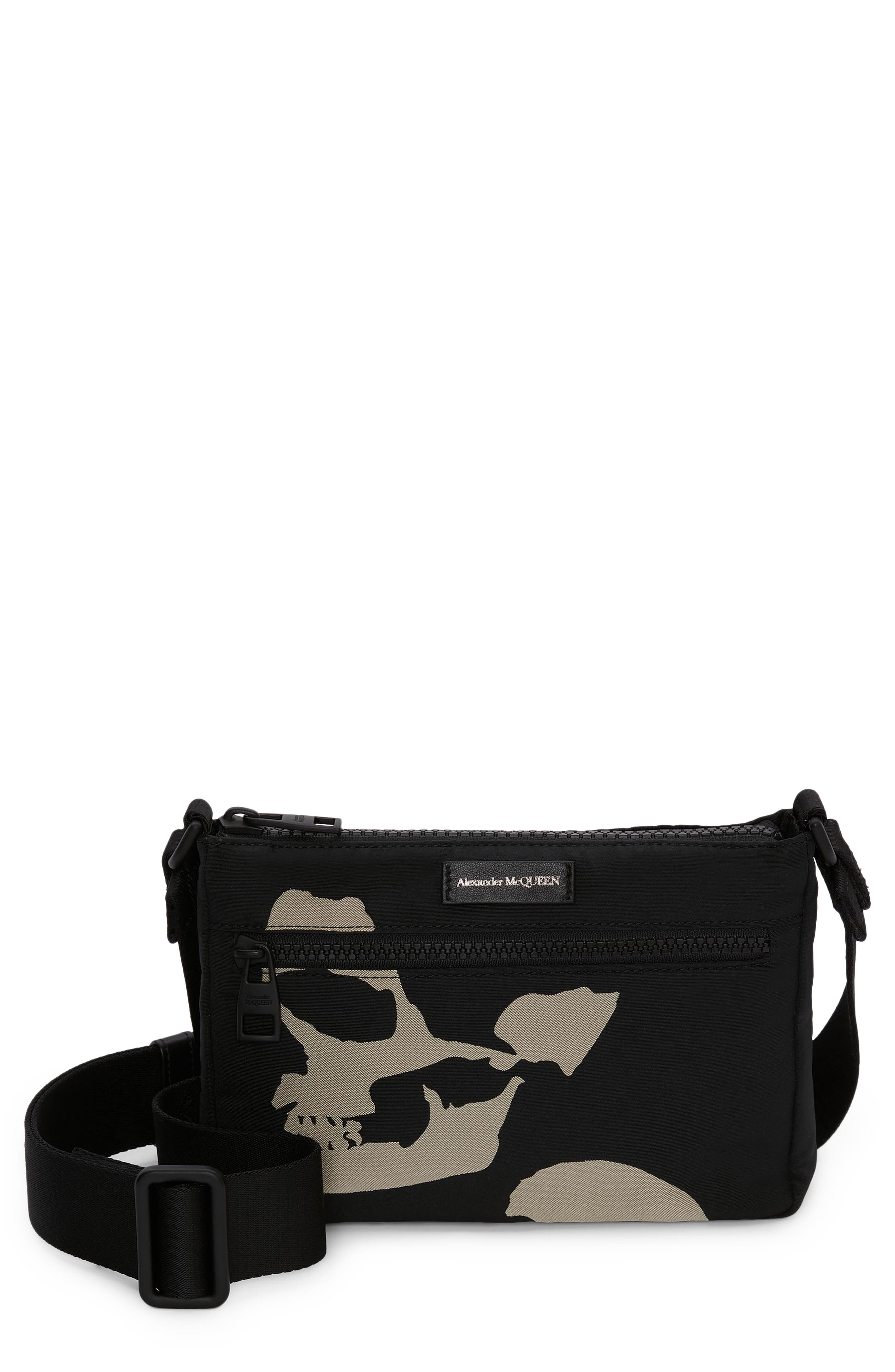 Alexander McQueen Camo Skull Phone Crossbody Bag in Black/Off White at Nordstrom