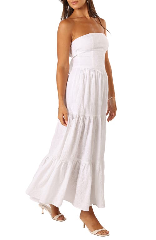 Petal And Pup Petal & Pup Florina Strapless Tiered Maxi Sundress In White