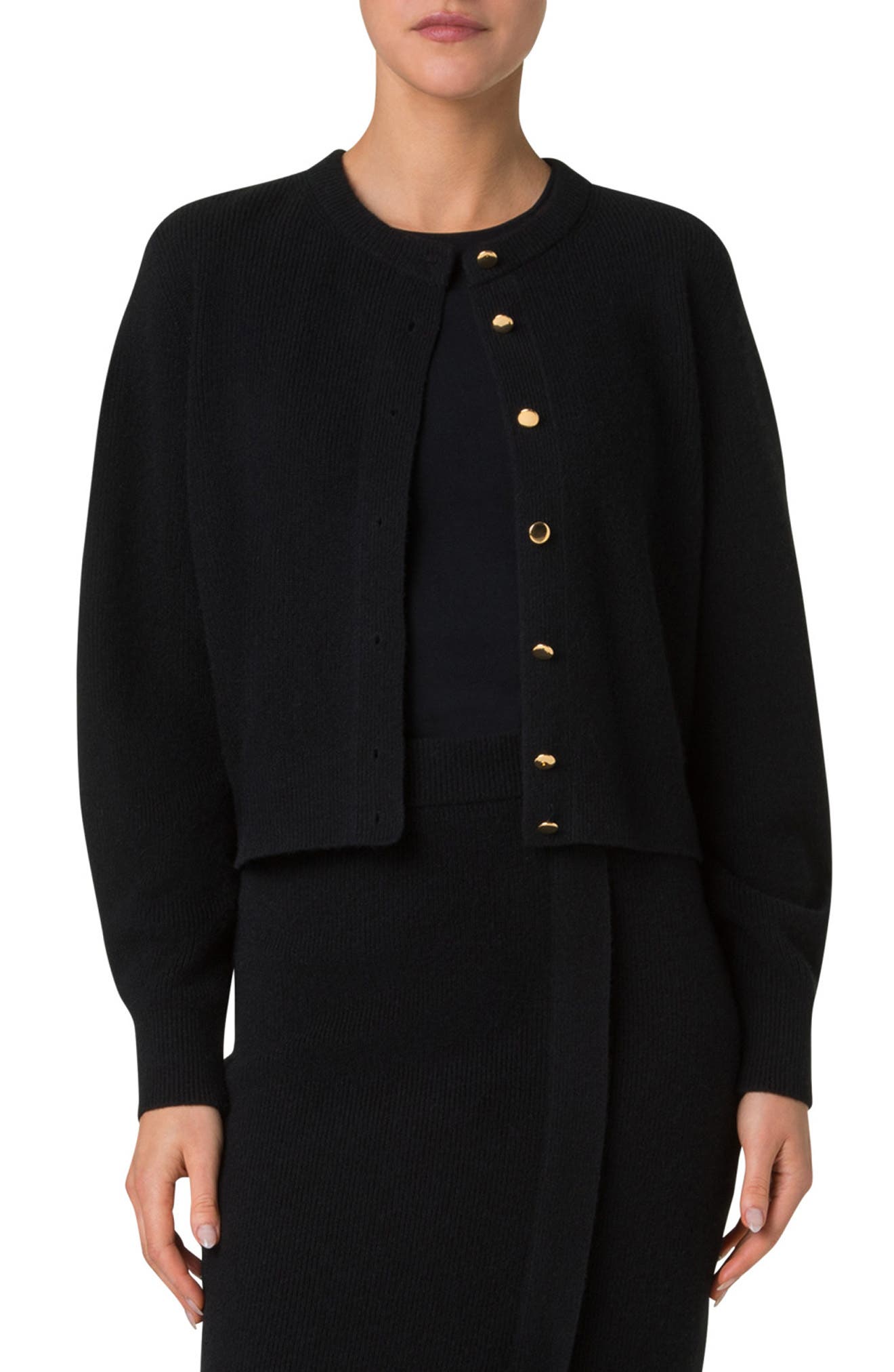 Akris Cashmere Cardigan in Black 