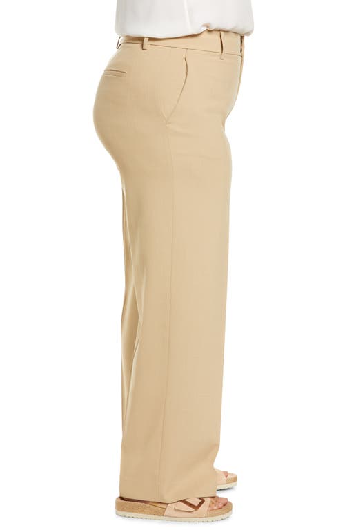 Vince Straight Leg Wool Blend Trousers In Straw