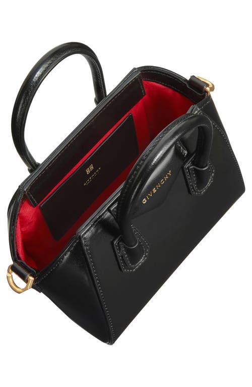 Shop Givenchy Toy Antigona Leather Satchel In Black/red