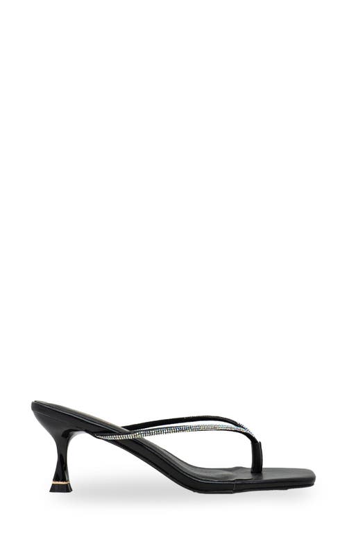 Chase & Chloe Chase And Chloe Rhinestone Kitten Heel Sandal In Black
