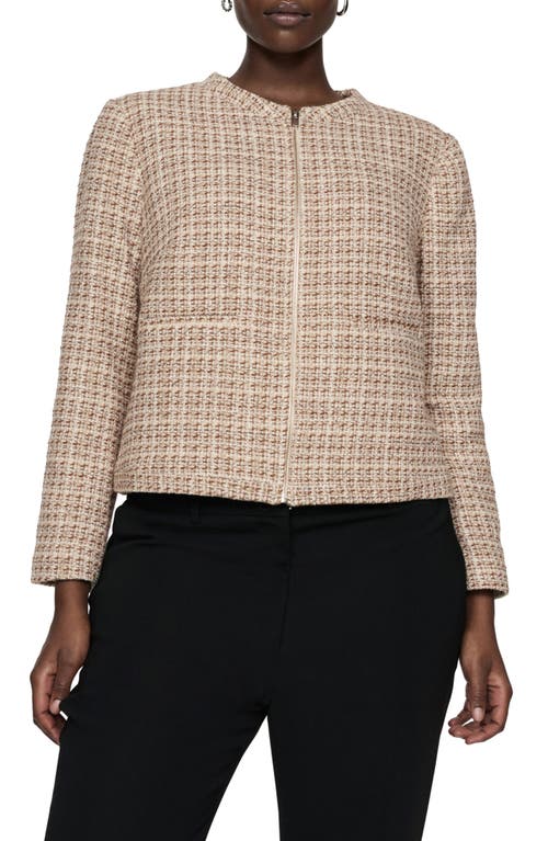 Mango Jacket White In Brown
