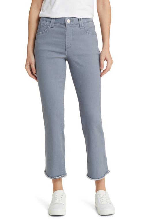 'Ab'Solution Frayed High Waist Ankle Flare Jeans in Blue Shadow