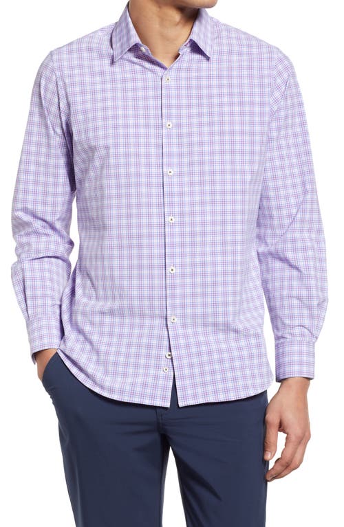 Regular Fit Plaid Button-Up Shirt in Purple