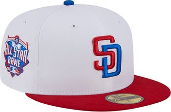 San Diego PADRES red and black HAT cap new era 5950 genuine merchandise 6  3/8