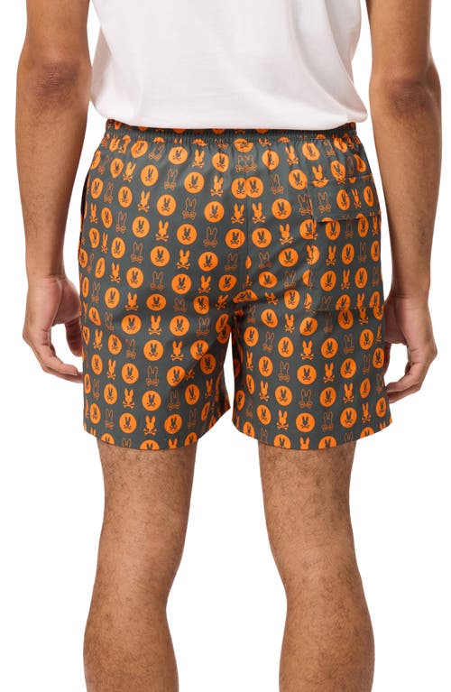 Psycho Bunny Arnold Print Swim Trunks In Urban Chic