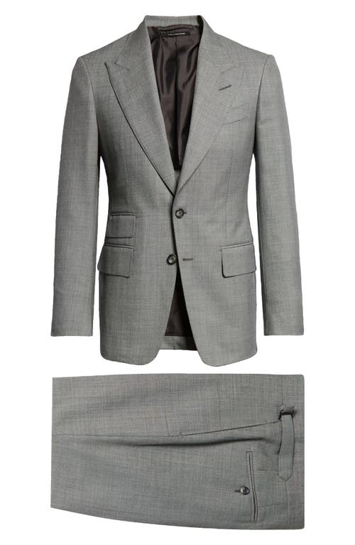 Tom Ford Check-pattern Single-breasted Suit In Ig710 Dark Grey