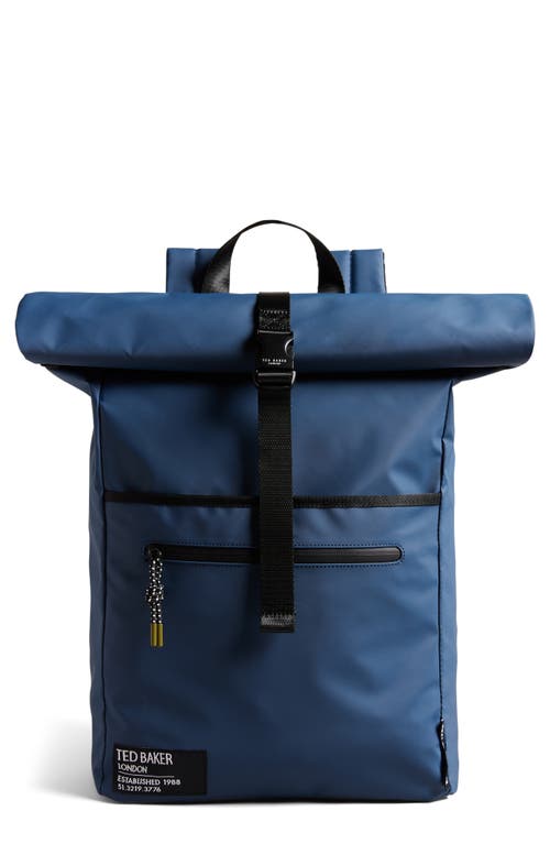 Clime Rubberized Rolltop Backpack in Navy