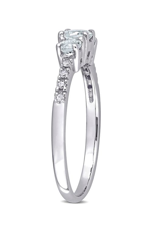 Delmar Aquamarine & Diamond Ring In Blue